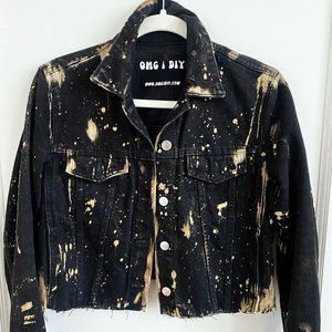 Cropped Black Denim Jacket - image 1